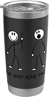 I've Got Your Back Stick Figure Stick Man Printed Funny Stainless Steel Insulated Tumbler