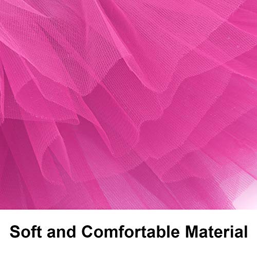 Girl Tutu Skirt, 3 Layers Tulle Tutus For Little Girls, Fluffy Ballet Dress Up For Toddler Kids Children(2T - 8T) Rose #TOP6