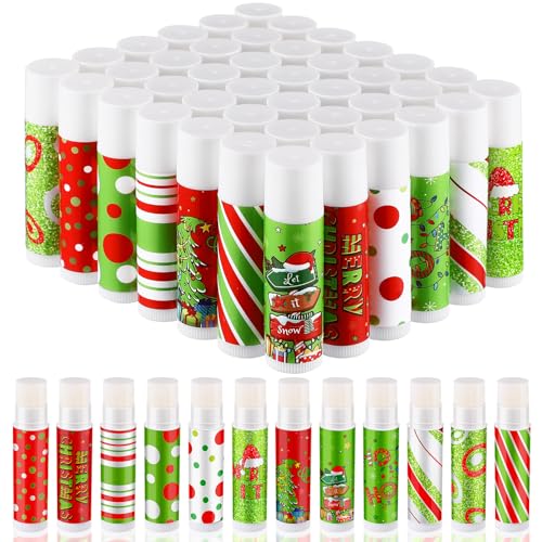 Maxcheck 48 Pcs Christmas Lip Balm Bulk Mini Candy Cane