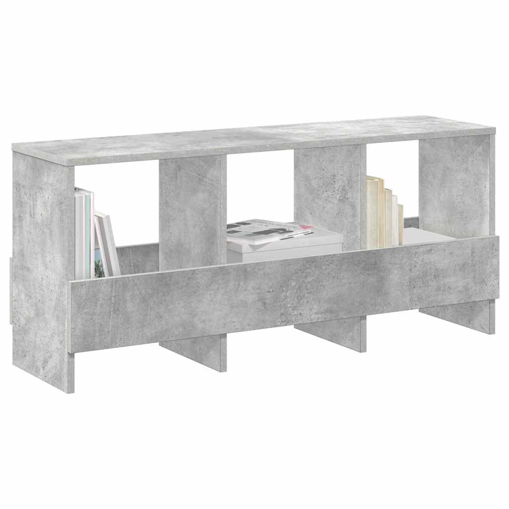 Banc de rangement avec porte-revues en bois gris