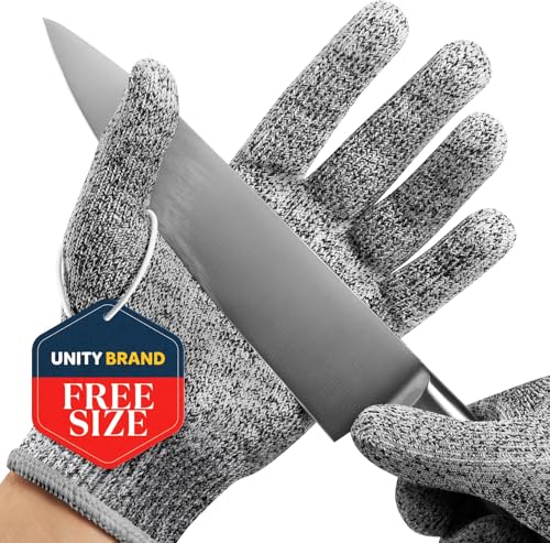 UB Unity Brand Cut Resistant Gloves – Cut Resistant Hand Gloves for Men & Women, Anti Cut Hand Gloves with Comfortable Fit, Reusable Protective Gloves for Chopping, 1 Pair, Free Size