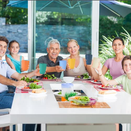 image for Mfacoy Wheat Straw Cups Set of 6, 12 oz Unbreakable Drinking Cups, Reu