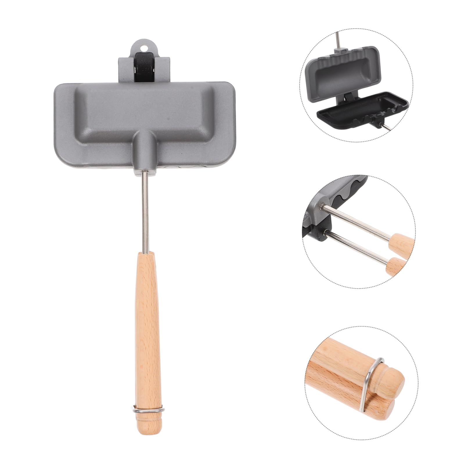 Molde para Hornear Sándwiches Casero, Bandeja de Aleación de Aluminio Madera, Antiadherente, para Cocina y Repostería