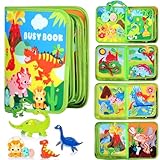 Busy Book for Toddlers 1-3, Dinosaur Montessori Busy Book for Boys 1 3 Year Old, Preschool Learning Quiet Book for Kids Gift