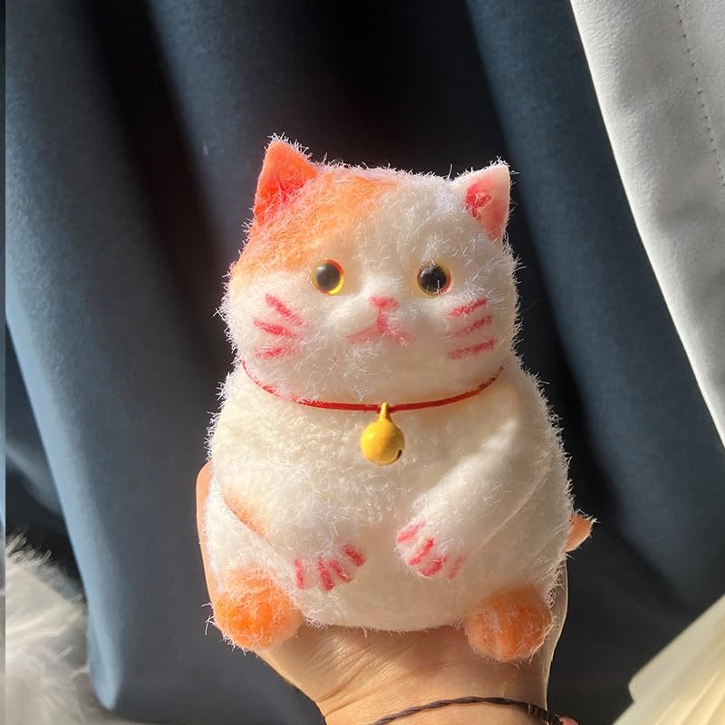 Medium Squishy Cat, Fluffy Sticky Soft Realistic Cat,Stress Relieving Cute Large Cat Toys for Family or Friend (Maneki-neko)