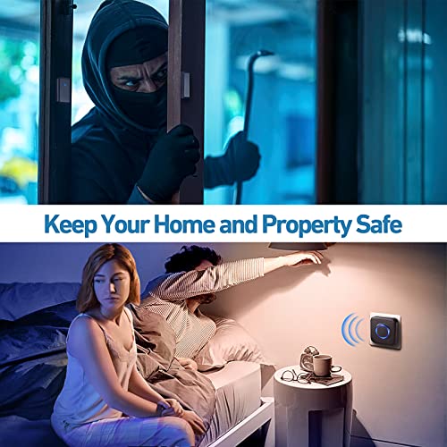 Door Chime Bistee Wireless Door Alarm Contact Sensor Door Open Bell 600 Ft Range With 58 Chimes 5 Volume Levels Led Indicator For Business/Home/Office/Stores (2 Plug-In Receiver & 3 Door Sensor) #TOP3