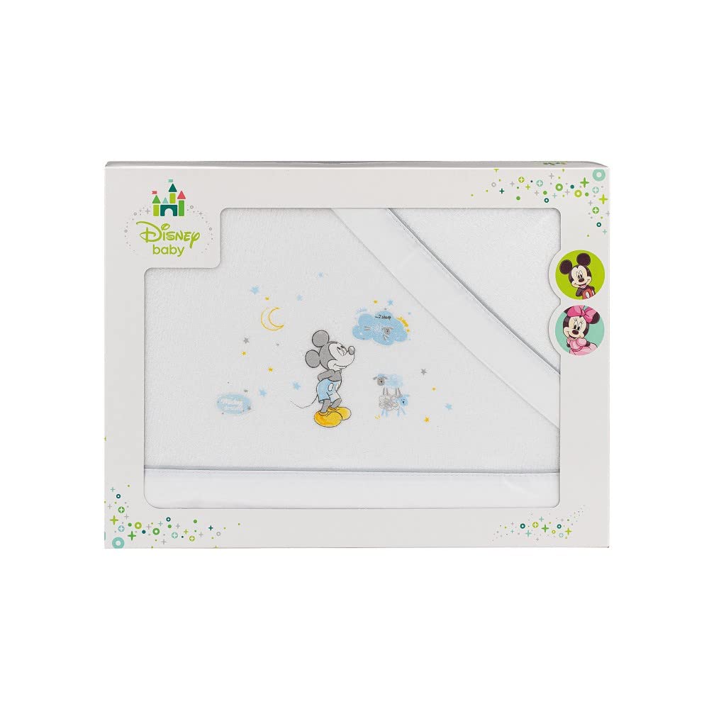 Linge de lit bébé Coralina Mickey Mouse Disney blanc gris pour berceau