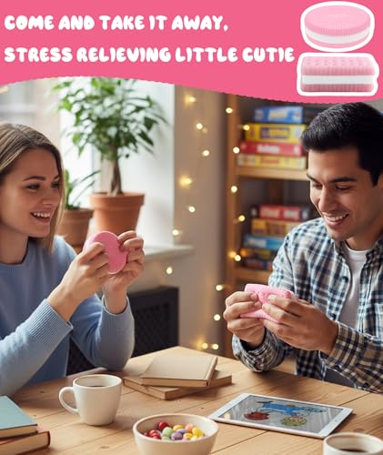Image of Taba Squishies, Soft Silicone Stress Relief Toys for Adults & Kids, Fufu Squishy Anxiety Relief Set, Squishy Sensory Fidget Toys for Office, Study, and Travel (Pink)