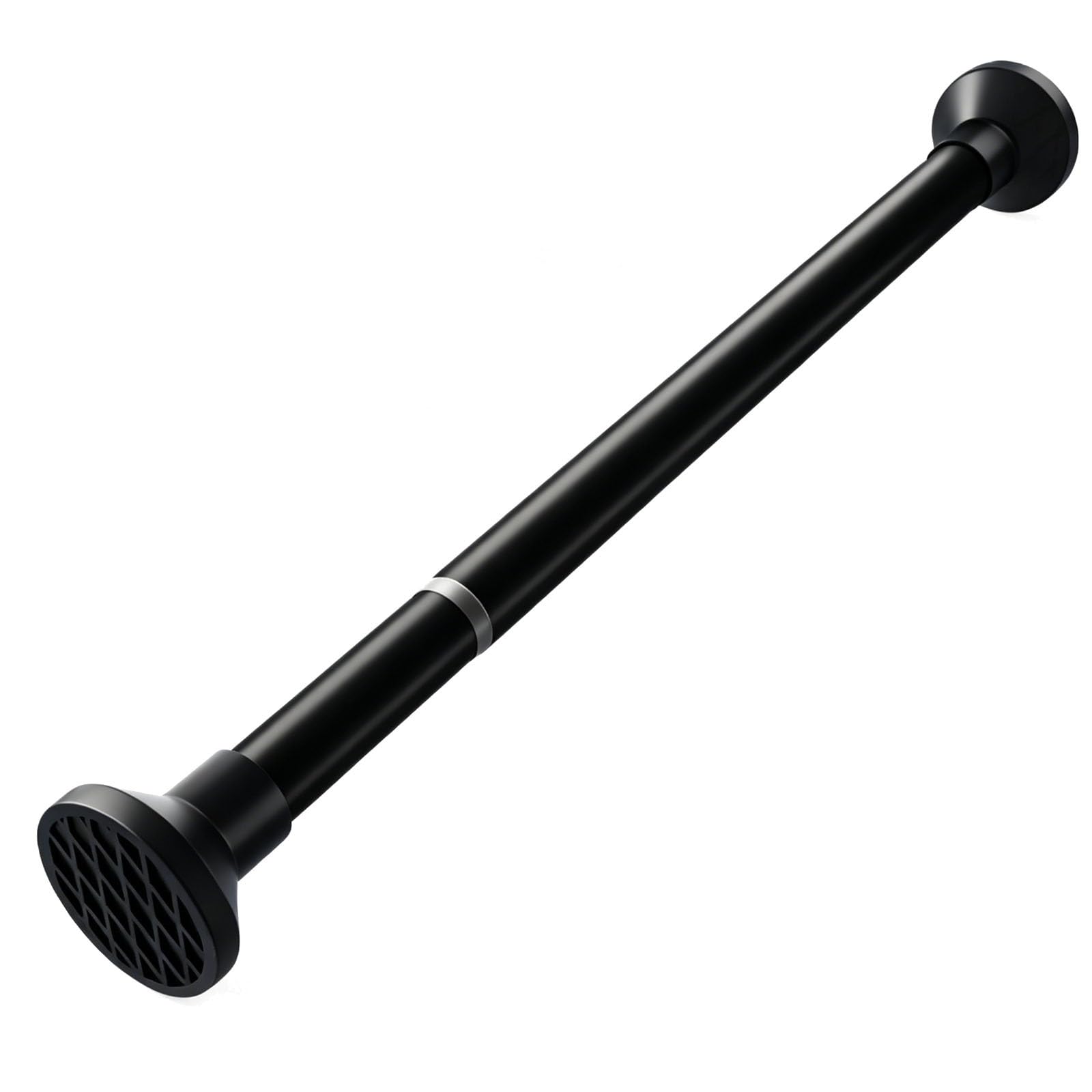 Tension Curtain Rods No Drill, Shower Curtain Rods Tension, Damage Free Multipurpose for Bathroom Window Closet Cabinet(Black,70-120cm/28-47in)