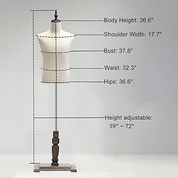18255 マネキン　トルソー　男性 ひざ上トルソー メンズ 高さ115cm 【Y体】 B98×W76×H94cm 男性用