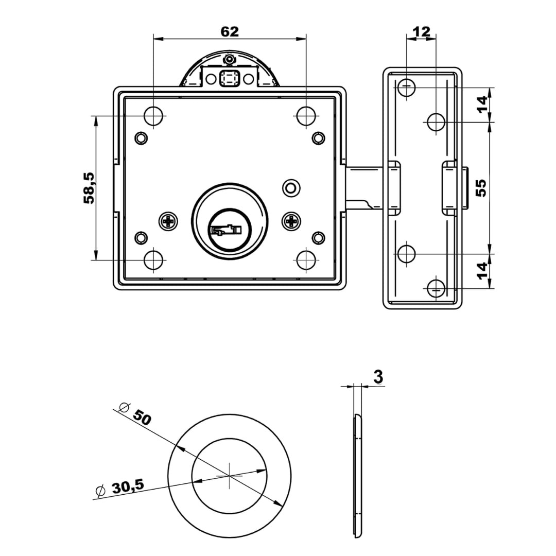 Lince Cerrojo Alta Seguridad 7930 Rsa Alarma De 100db Cromad | Cuotas sin interés