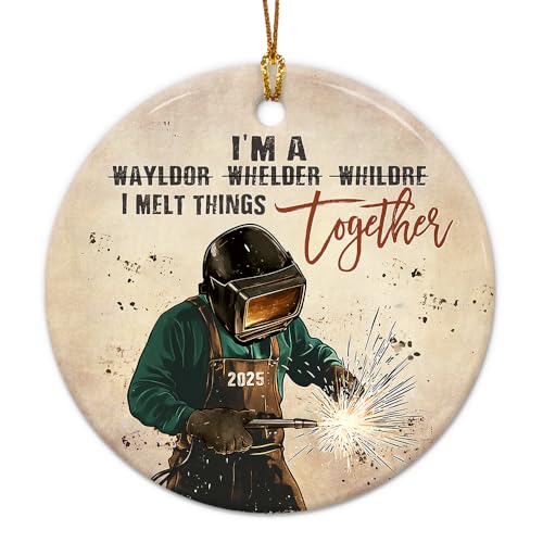 Welding Christmas Ornament 2025 - Patriotic Welder Gift for Men, Ironworker, Metal Worker...