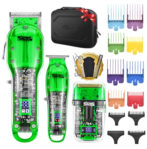 Cortapelos profesional verde para degradados perfectos y cuidado de barba