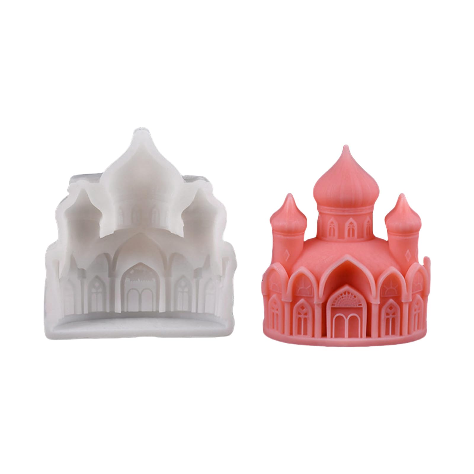 CRFFZ 3D Castles Molds Ancient Castles Silicone Casting Molds Plasters Ornament Epoxy Resin Ancient Silicone