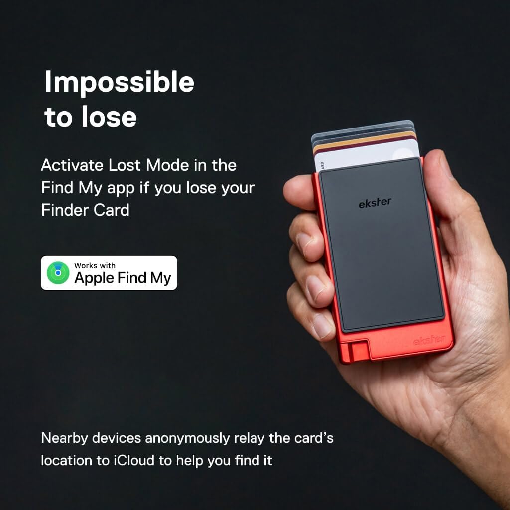 Ekster Finder Card for MagSafe - 3.35 × 2.11 × 0.11 Credit Card Size Tracking, Magnetic Rechargeable Wallet Tracker with Apple Find My, GPS Location Device, Wireless Charging, Bluetooth Item Finder