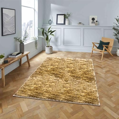 Image of Amazon Brand - Umi Hawai Microfiber Carpet Super Soft Non-Slip Washable Multipurpose Carpet Rug, Bedroom Floor for Home -Anti Gold, (3x5 Feet) Pack of 1