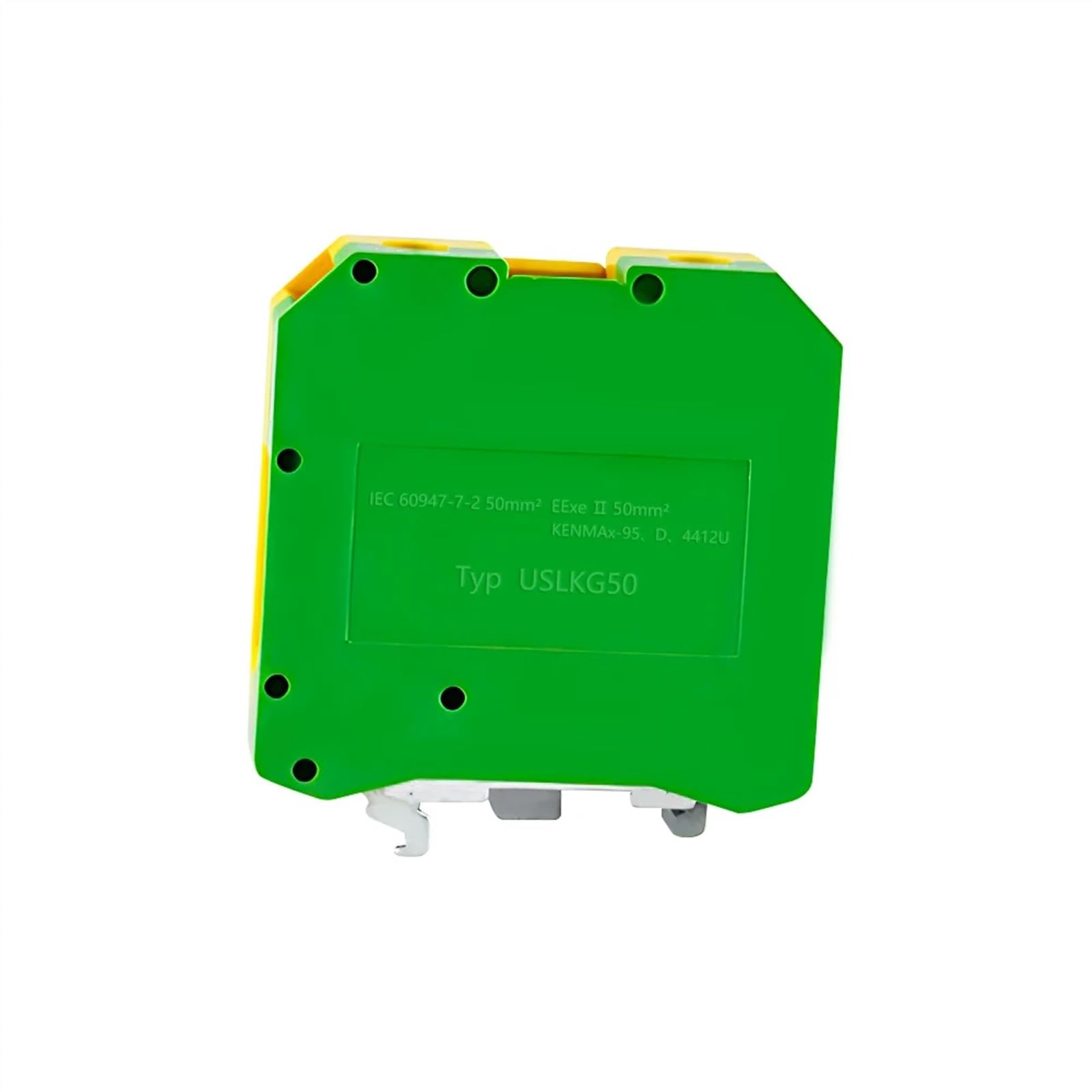 USLKG-50 5 Pcs Din Rail Earth Terminal Blocks Ground Universal Class Connector Screw PE Ground Terminal Blocks USLKG50