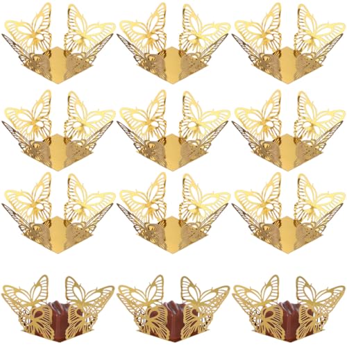 Caissettes carrées dorées de qualité supérieure pour mini truffes et chocolats de fête x50