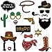 Produktbild BESTOYARD 18 stücke West Cowboy Photo Booth Zubehör mit Bambus Sticks Lustige Party Dekoration Lieferungen