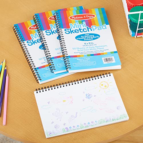 Melissa & Doug Mini-Sketch Spiral-Bound Pad (6 X 9 Inches) - 4-Pack - Sketch Book For Kids, Drawing Paper, Drawing And Coloring Pads, Art Supplies #TOP2