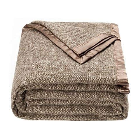 spencer & whitney Bed Throws Blankets Wool Blanket Brown Herringbone Throw Blanket Large Wool Blanket Queen Blanket for Bed Cover