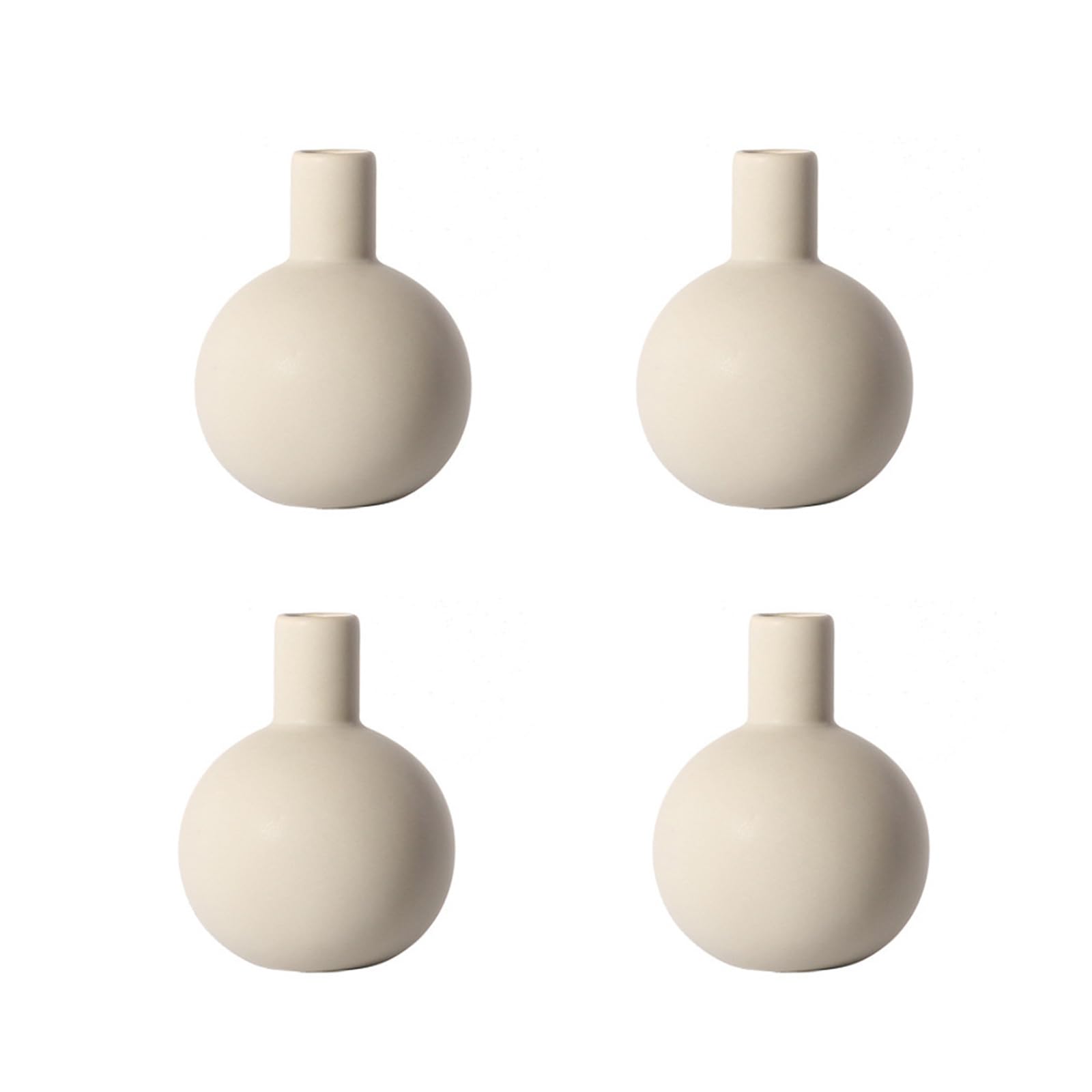 Set di 4 mini vasi in ceramica per fiori, piccoli vasi, vasi da fiori per soggiorno, design geometrico, vaso decorativo per erba della pampa