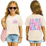 SANIXJOO in My Double Digits Era Shirts Girls 10th Birthday Tee Tops 10 Years Old Birthday Party Short Sleeve Summer T-Shirts(Apricot,10 Years)