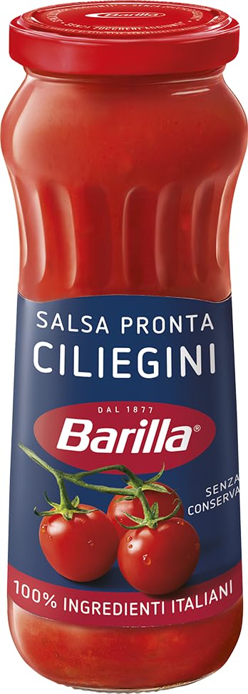 Barilla Salsa Pronta Ciliegini con Pomodori Ciliegini 100% Italiani, Senza Conservanti e Zuccheri Aggiunti, 300 g