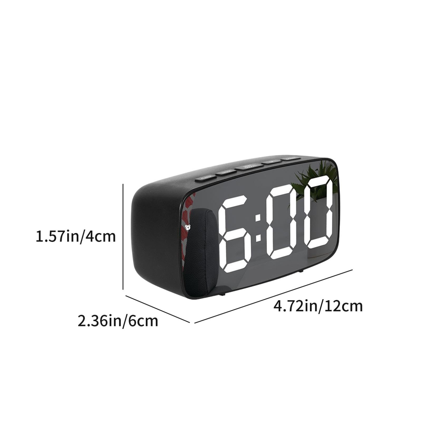 Reloj despertador digital para dormitorio, pantalla LED grande, caja negra, reloj eléctrico inteligente, formato 12/24h, modo de repetición, despertador inteligente de voz, reloj de mesita de noche