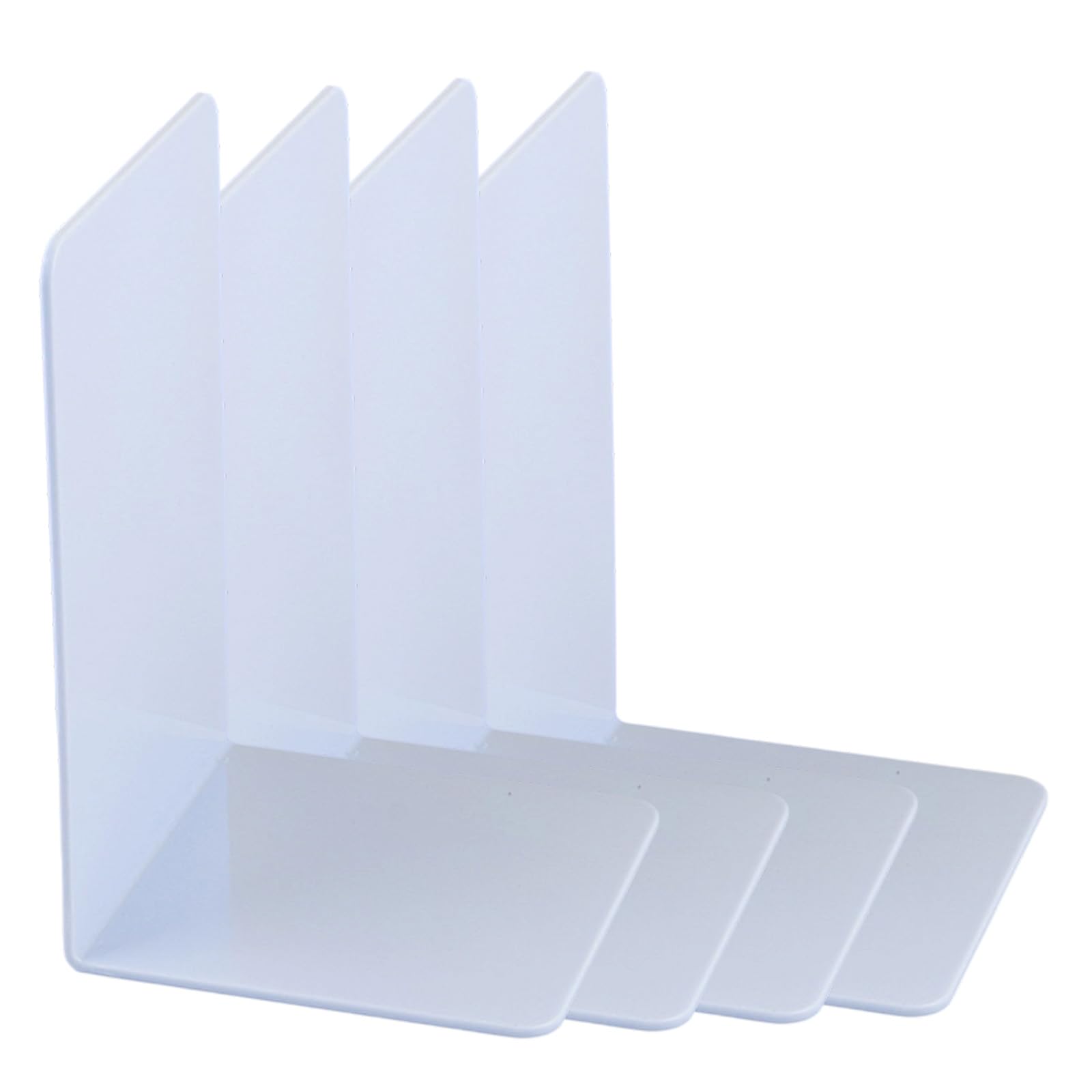 4 Pcs Acrylic Bookends Book Holders Stand Book Stoppers L-Shape Desk Organisers for Books Magazines Acrylic