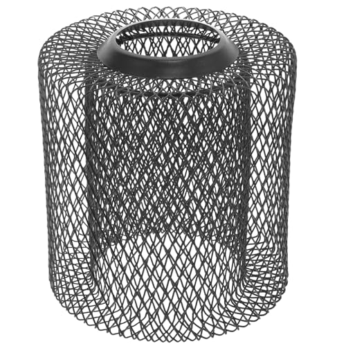 Dearmamy 14W1528CV3C7FVAVPGHZDM Industrial Pendant Light Shade Metal Retro Mesh Lamp Guards Hollow Out Wire Light Bulb Cage Cover Ceiling Light Cover Iron Cylinder Chandelier Lamp Shade Black B cover