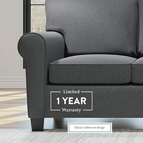 Edenbrook Willow Upholstered Loveseat With Rolled Arms – Living Room Furniture – Gray Small Loveseat - Seats Two – Loveseat For Small Spaces #TOP5