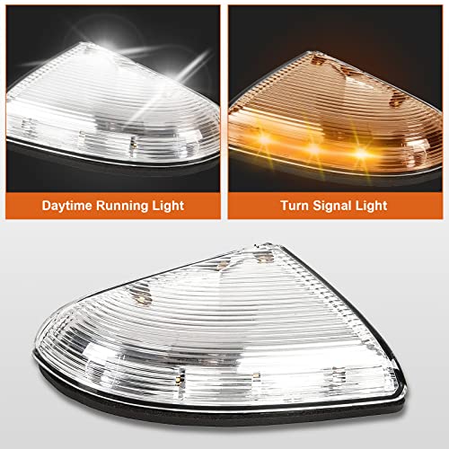 Front Mirror Turn Signal Puddle Light Compatible With Dodge Ram 1500 2009-2018,Side Marker Led Light Lamp Assembly For Ram 2500 2010-2018,2019-2021 Ram 1500 Classic Replace 68232479Aa（Left Driver） #TOP1