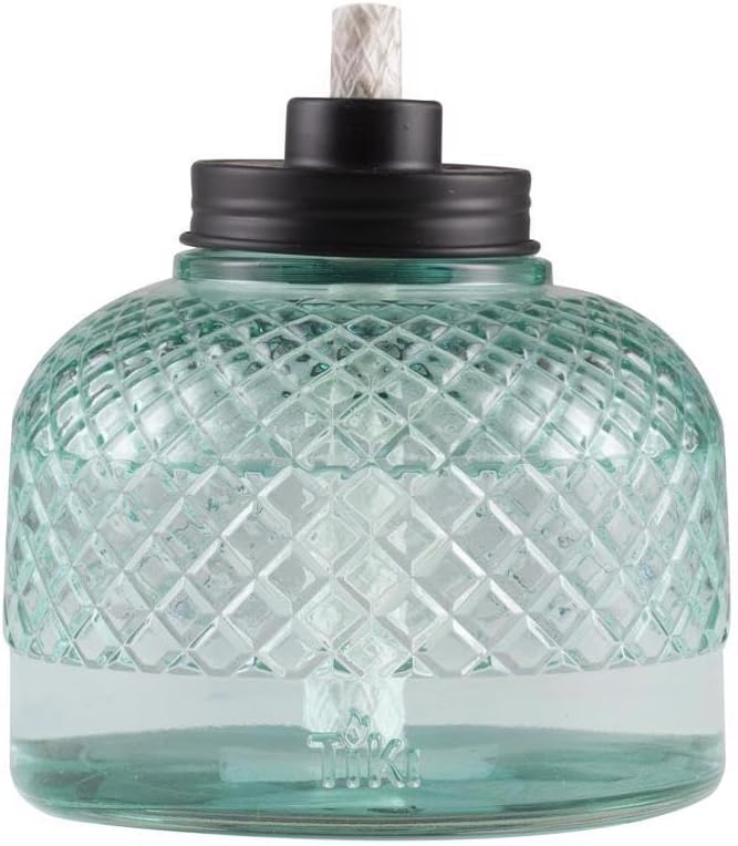 TIKI Blue Glass 5.80 in. Tabletop Torch 1 pc