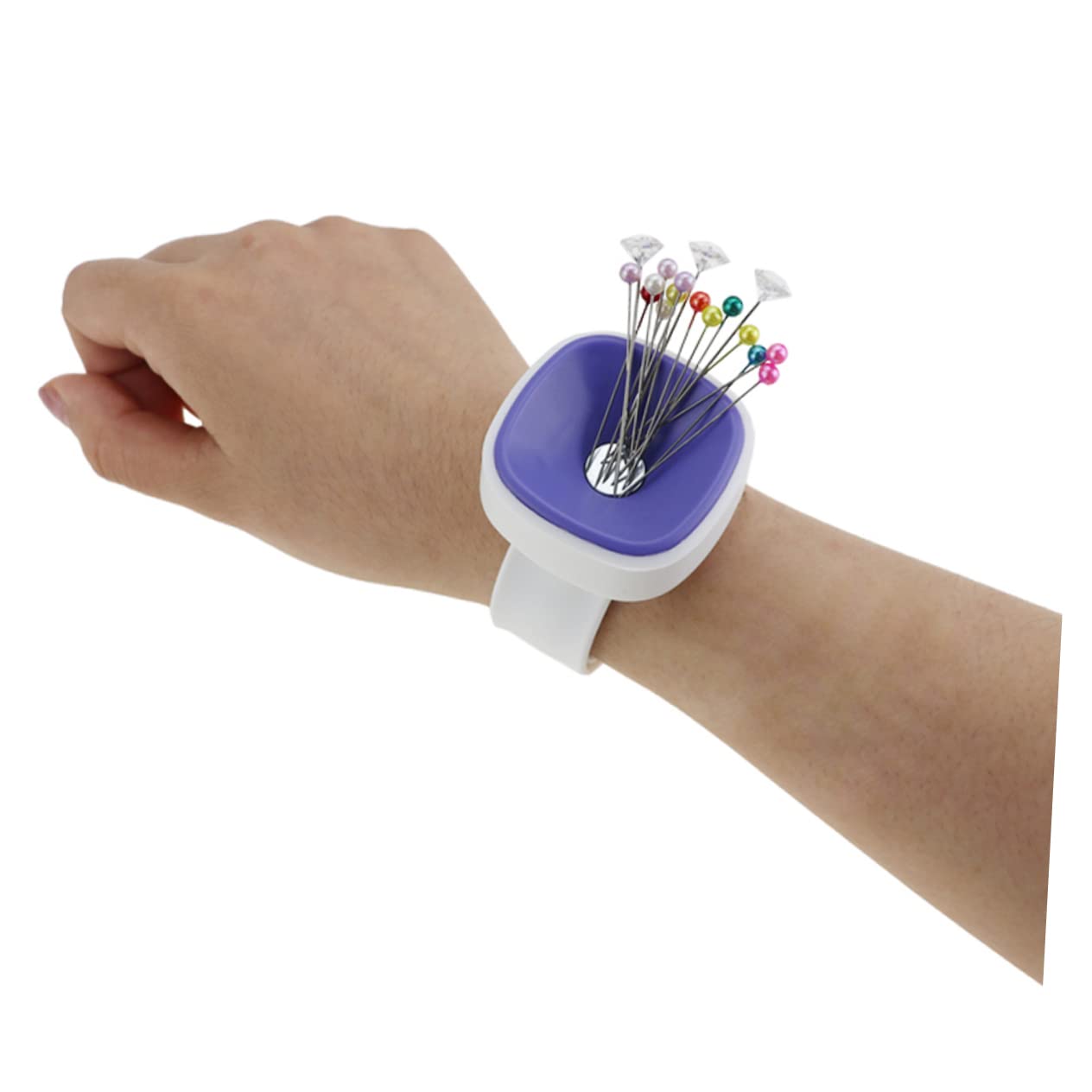 Artibetter 2 Sätze Handgelenk Magnetisches Nadelkissen Praktische Nadelbox Für Stickarbeiten Leichtes Und Komfortables Design Zufällige Farben Für Nähzubehör 3 Stück * 2