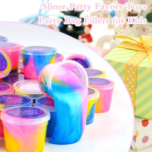 Image of 102 Pack Bulk Galaxy Slime Kit, Party Favors for Kids Slime Cup Bulk DIY Stress Relief Putty Toy Stretchy & Non-Sticky Birthday Goodie Bag Stuffer Classroom Reward for Girls Boys