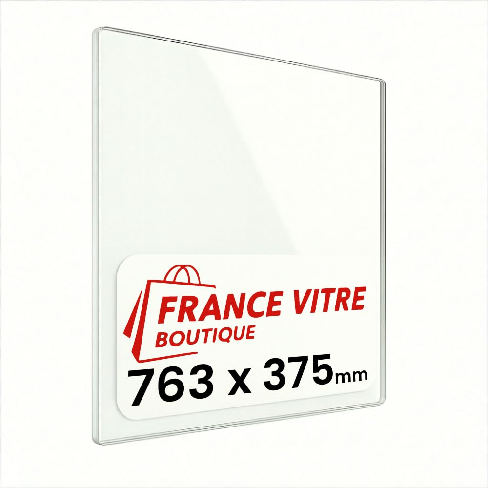 Invicta Vitre d’Insert pour cheminée 763 x 375 x 4 mm Verre de Rechange Haute température 800°C