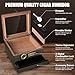 Tesonway Cigar Humidor,Cedar Wood Humidor Cigar Box,Glass Top Desktop Humidor with Digital Thermo-Hygrometer,Humidifier,Divider,Accessories Drawer and Combination Lock,Cigar Gift for Men(Dark Gray)