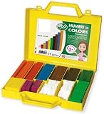 Valigetta regoli numeri in colore 200 pz insegnamento matematica sussidio didattico scuole elementari