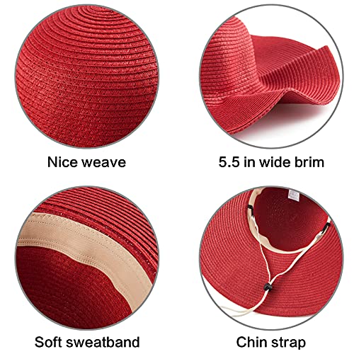 Sombrero de mujer de ala ancha para sol con protección UV miniatura 5
