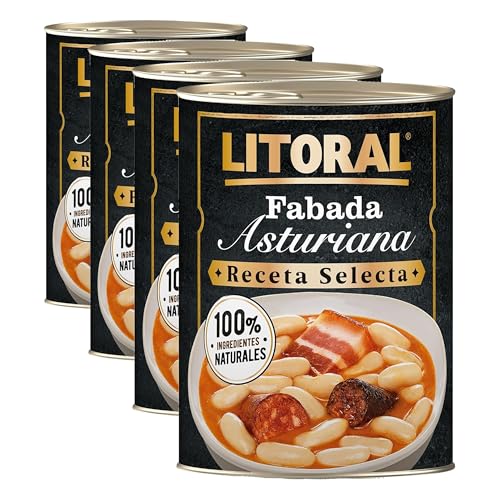 LITORAL Fabada Asturiana Receta Selecta - Plato Preparado Sin Gluten - 420g (Paquete de 4)