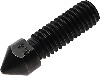 3D Printer M6 Thread Hardened Steel Wear Resistant Nozzle 0.4mm 1.75mm Filament High Temperature High Flow Compatible with Volcano Hotend Heat Block