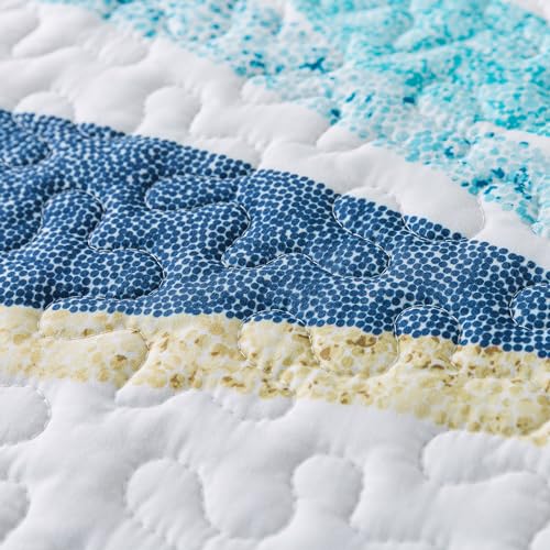 NEWLAKE Quilt Bedspread Sets - West Coastal Pattern Reversible Coverlet Set, King Size