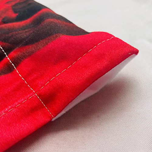 Eiichuang Red Rose Curtains, 3D Love Romantic Vintage Burgundy Petal Flower Pattern Rod Pocket Window Drapes Suitable For Bedroom Living Room Kitchen, 2 Panels Set, 28 X 48 Inch #TOP2