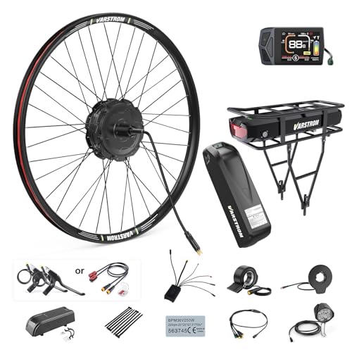 Varstrom Kit Conversion A Bicicleta Electrica 48V 500W/750W | Motor Cubo Trasero para Cassette único | Universal Frenos Disco/V-Brake | Incluye batería y Display | Ruedas 20' 26' 27.5' 28' 29' 700C