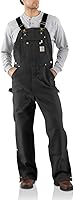 Carhartt Men's Loose Fit Firm Duck Bib Overalls - 100% Cotton Durable Workwear with Pockets & Zippers