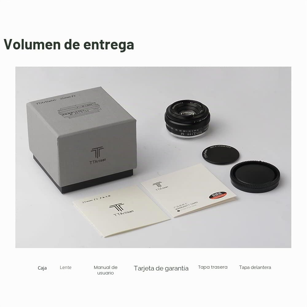 TTARTISAN 25mm F2.0 Objetivo de cámara para Montura Sony E APS-C Enfoque Manual Portátil Peso Ligero Rentable