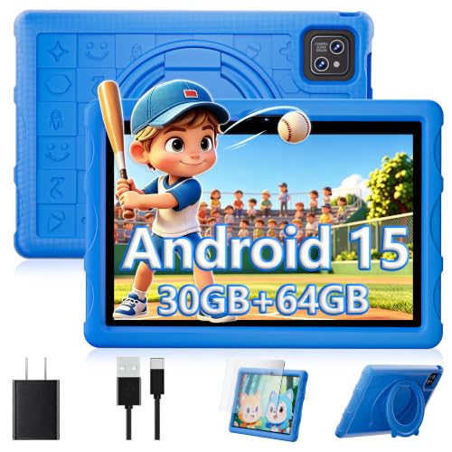 Image of 2026 Android 15 Tablet,10.1 inch Tablet with Drop-proof Case,30GB(8+22GB) RAM+64GBROM /1 TB Expand,800x1280HD,Split Screen,Face Unlock,Cast screen,Octa-core Processor,8MP+13MP,WiFi6,Bt5.0,8000mAh,Blue