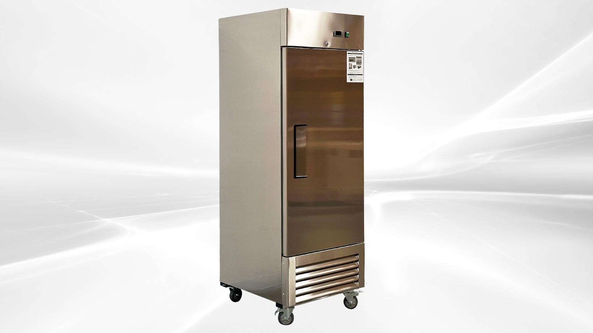Commercial Upright Freezer, 27"W, Stainless Steel, Digital Temperature Control, Heavy Duty Shelves, Auto Defrost 23 Cu.ft. ETL KF-23B1 | Fridge.com
