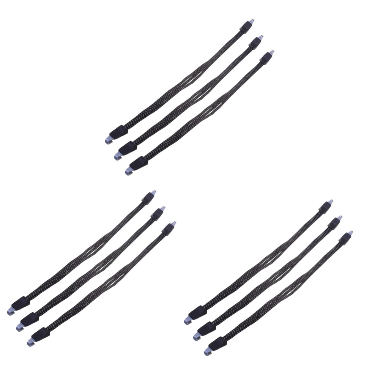 Happyyami 3sets Bungee Cord Roll Cargo Straps Elastic Rope Luggage Straps Hooks for Bike 3pcs*3